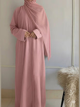 Plain Regular Zoom Front Open Abaya – Baby Pink